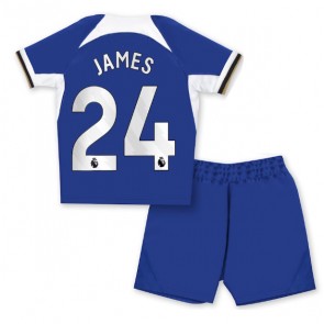Chelsea Reece James #24 Hjemmebanesæt Børn 2023-24 Kort ærmer (+ korte bukser)